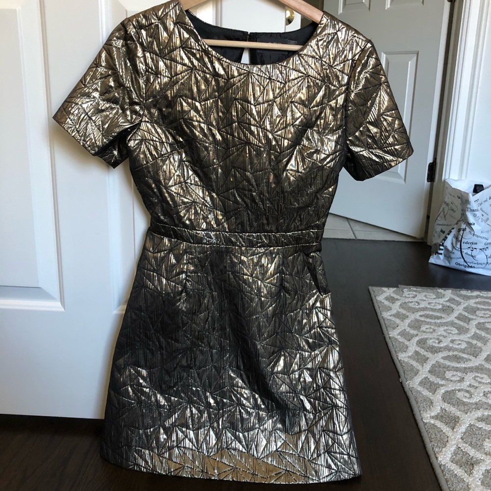 Metallic gold formal dress